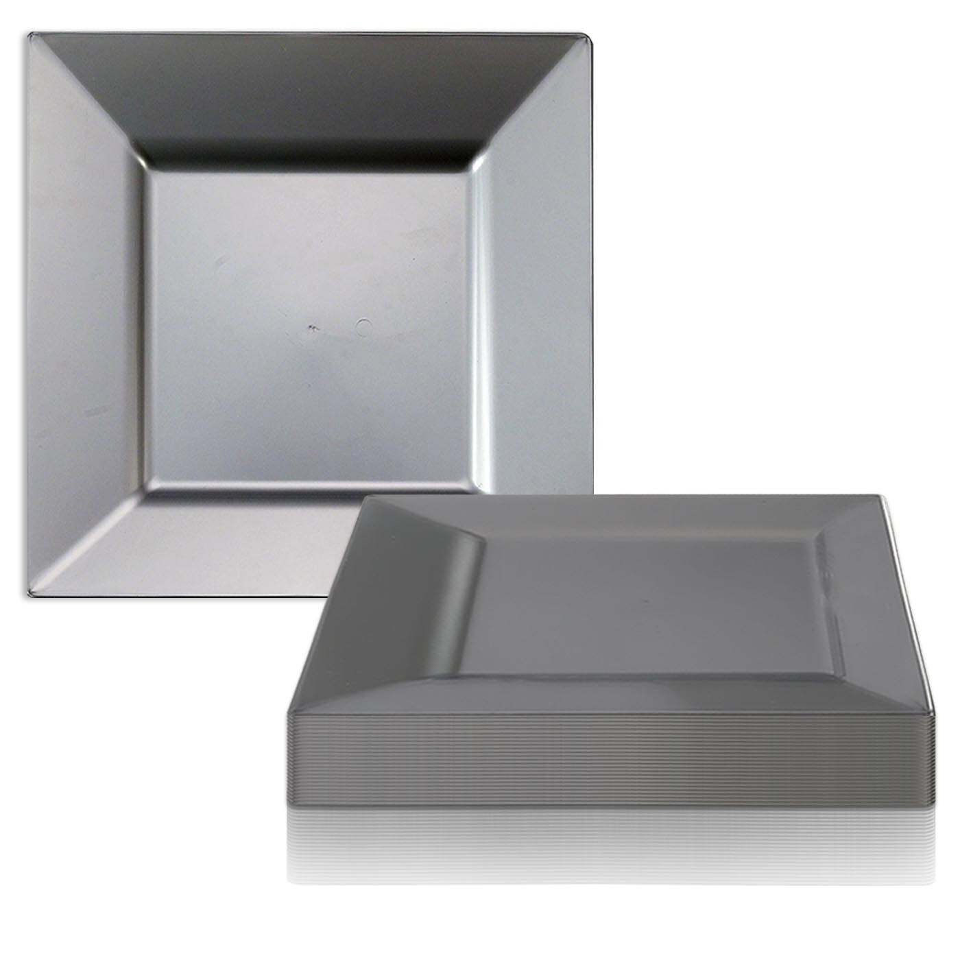 Assiettes jetables carrées modernes en plastique - Articles de fête