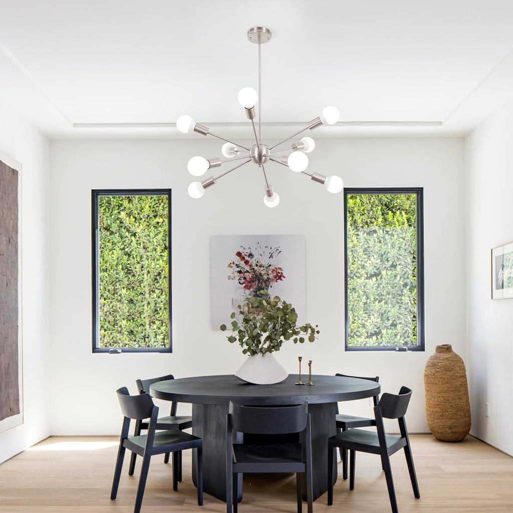 Lustre moderne Spoutnik à 10 lumières, plafonnier réglable pour cuisine, salle à manger, salon, chambre à coucher - N/A