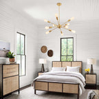 Lustre moderne Spoutnik à 10 lumières, plafonnier réglable pour cuisine, salle à manger, salon, chambre à coucher - N/A