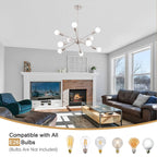 Lustre moderne Spoutnik à 10 lumières, plafonnier réglable pour cuisine, salle à manger, salon, chambre à coucher - N/A