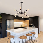 Lustre moderne Spoutnik à 10 lumières, plafonnier réglable pour cuisine, salle à manger, salon, chambre à coucher - N/A