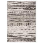 Tapis d'intérieur/extérieur géométrique délavé à rayures modernes de la World Rug Gallery