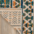 Tapis d'intérieur/extérieur géométrique délavé à rayures modernes de la World Rug Gallery