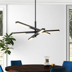 Lustre moderne à plusieurs niveaux Spoutnik linéaire, lumière chaude 3 000 K, LED intégrée