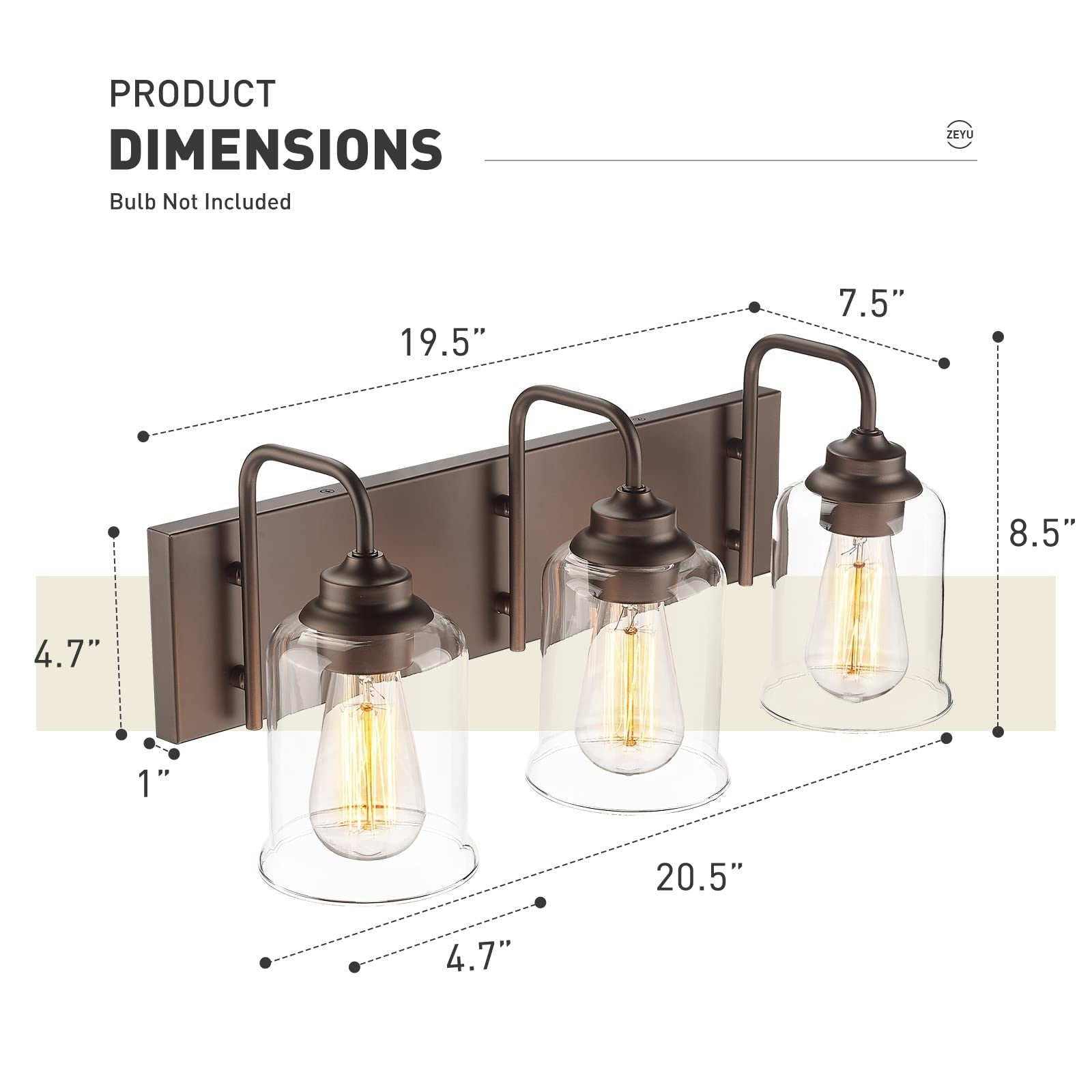 Éclairage de vanité moderne à 3, 4, 5 ou 6 lumières pour miroir de salle de bain