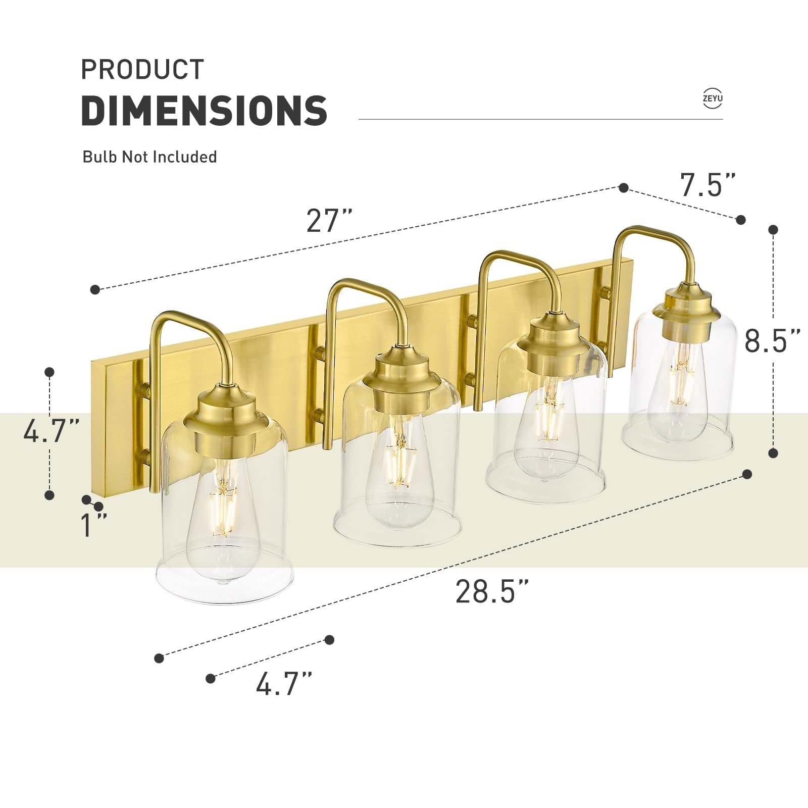 Éclairage de vanité moderne à 3, 4, 5 ou 6 lumières pour miroir de salle de bain
