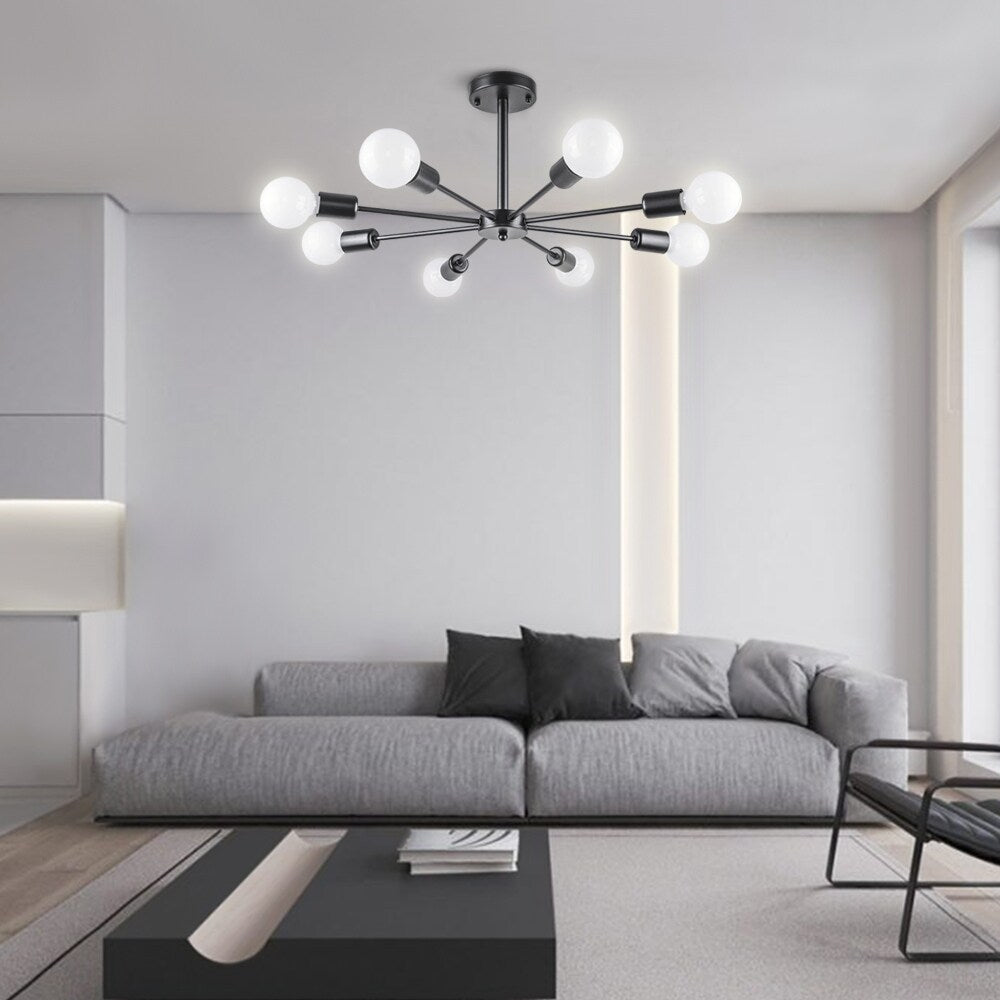 Plafonnier semi-encastré Spoutnik noir/doré pour salon, cuisine, bureau, chambre à coucher, hall d'entrée