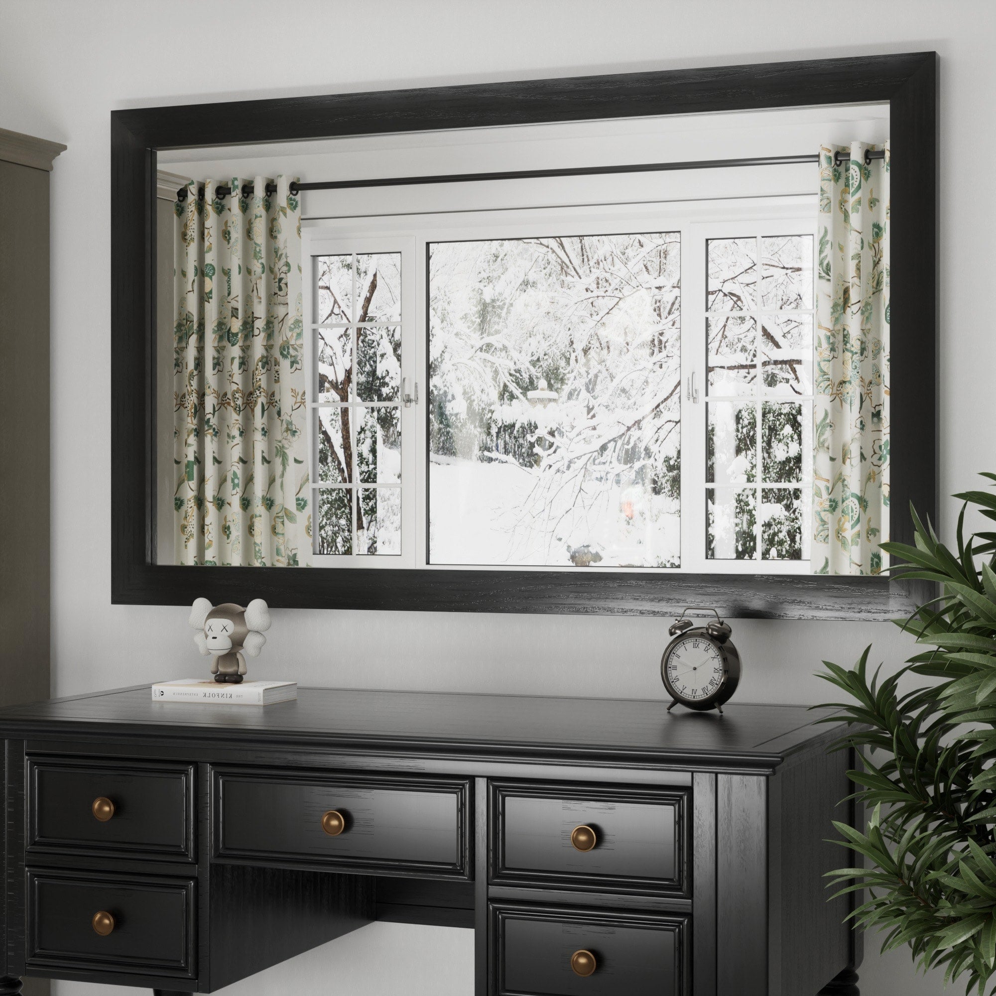 Miroirs muraux modernes, miroir rectangulaire avec cadre en bois, miroir de salle de bain, miroir de grange, miroir de porte de grange avec plusieurs tailles