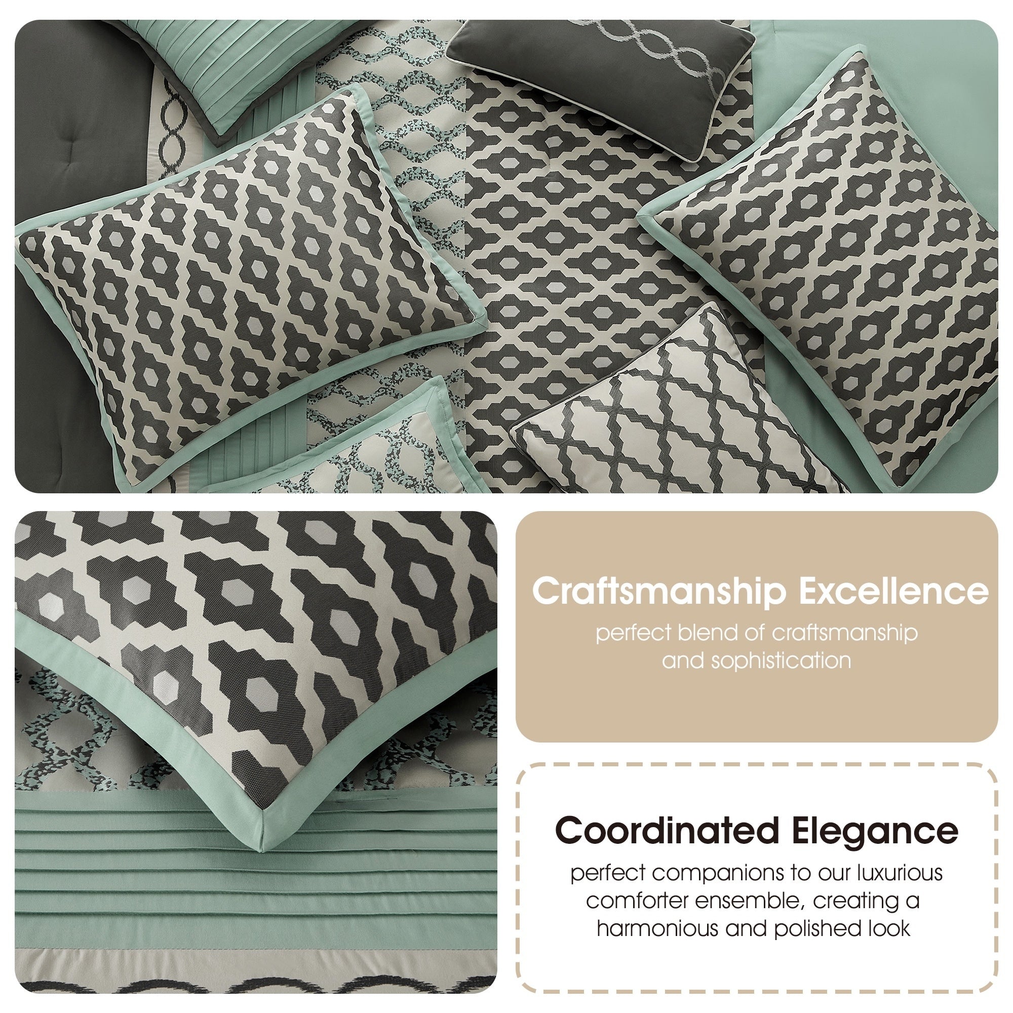 Ensemble de couette géométrique de luxe Nanshing Calvin 10 pièces