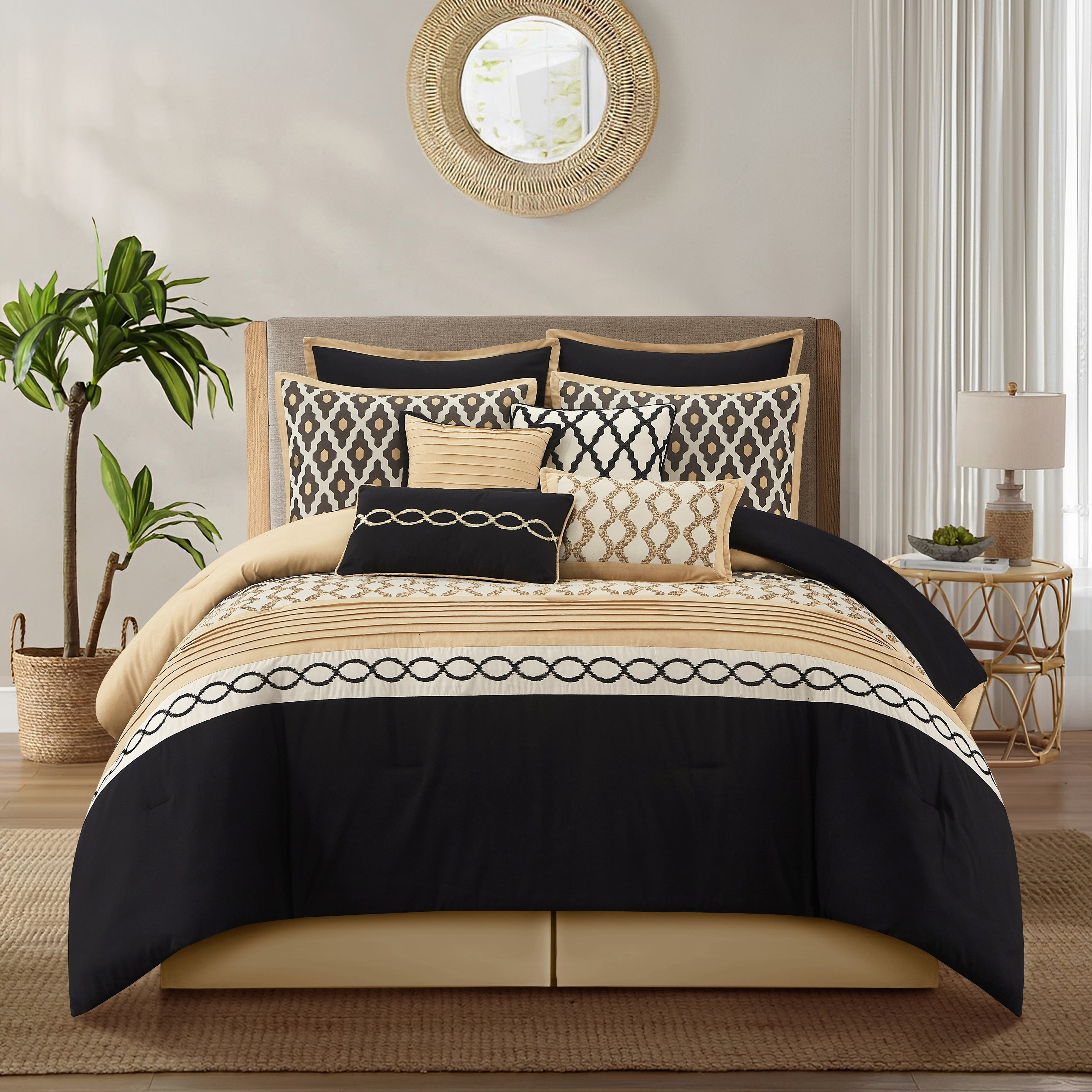 Ensemble de couette géométrique de luxe Nanshing Calvin 10 pièces