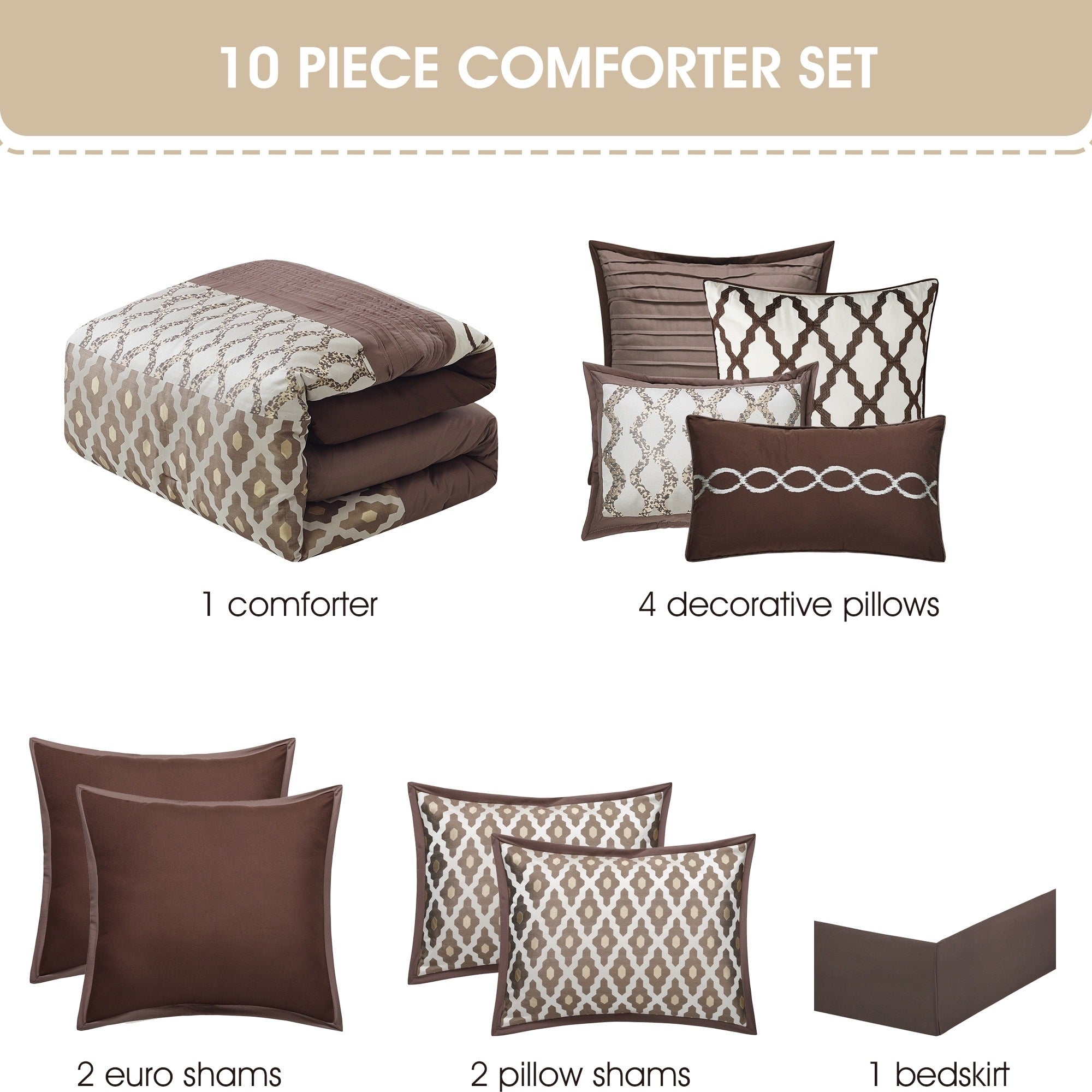 Ensemble de couette géométrique de luxe Nanshing Calvin 10 pièces