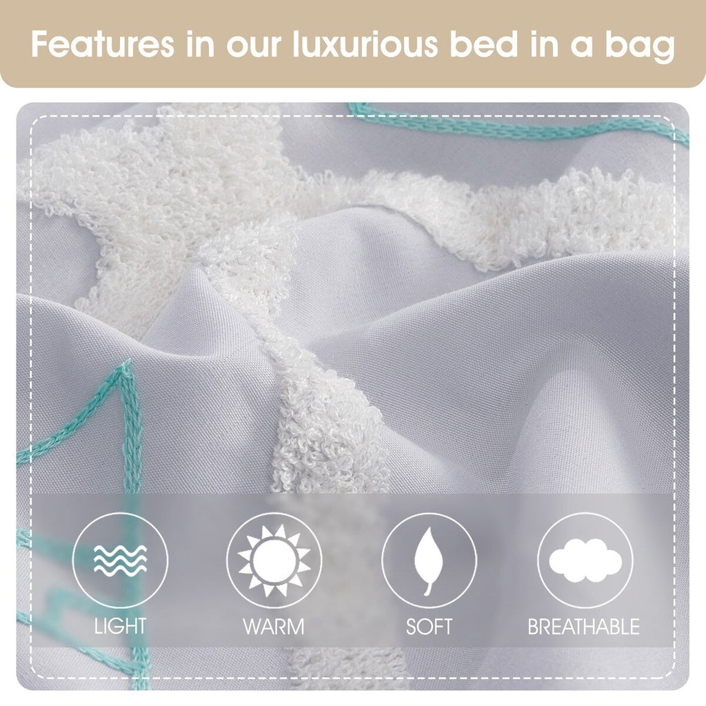 Ensemble de couette brodée Nanshing Corina 7 pièces en tissu éponge