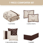 Ensemble de couette brodée Nanshing Corina 7 pièces en tissu éponge