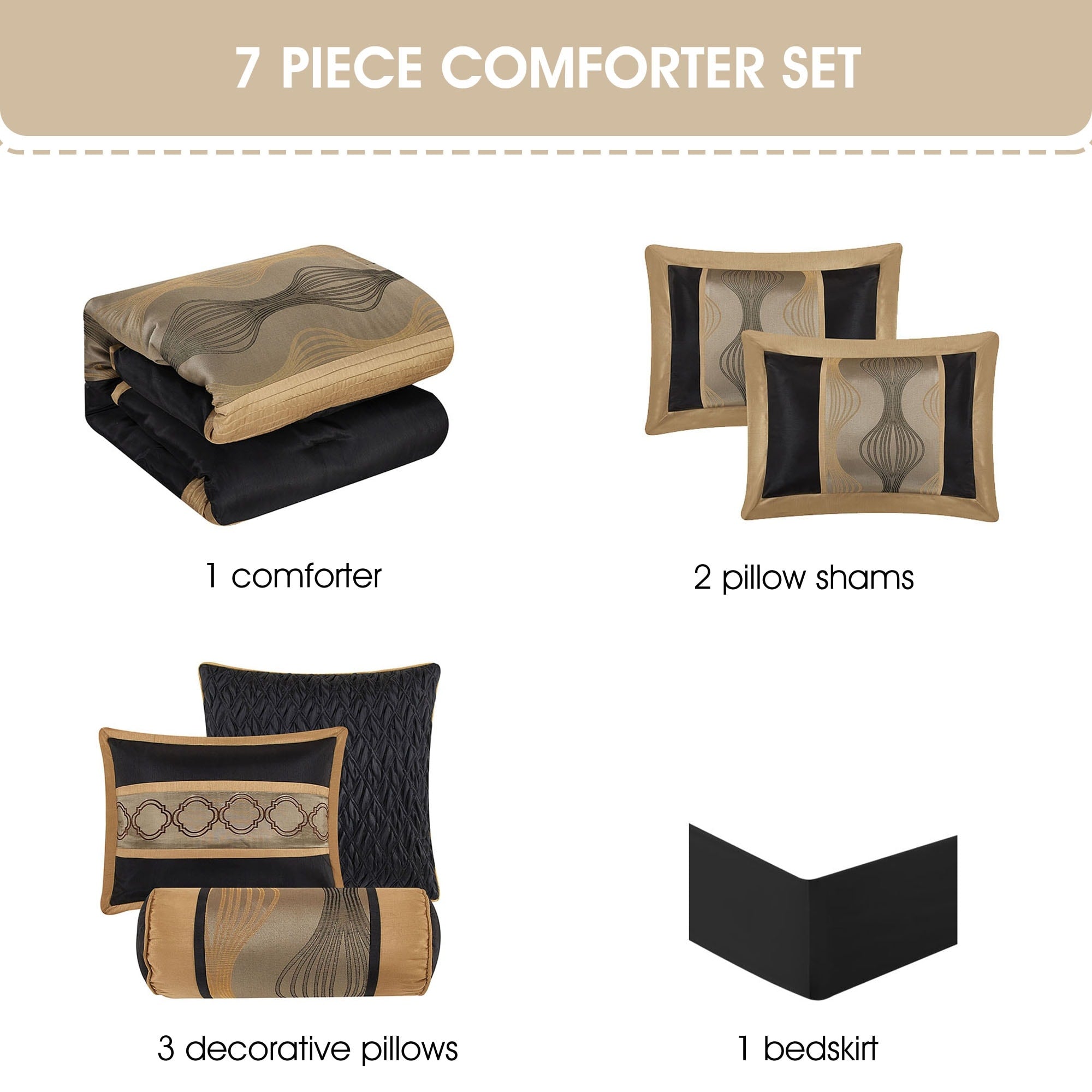 Ensemble de couette géométrique moderne Nanshing Daniella 7 pièces