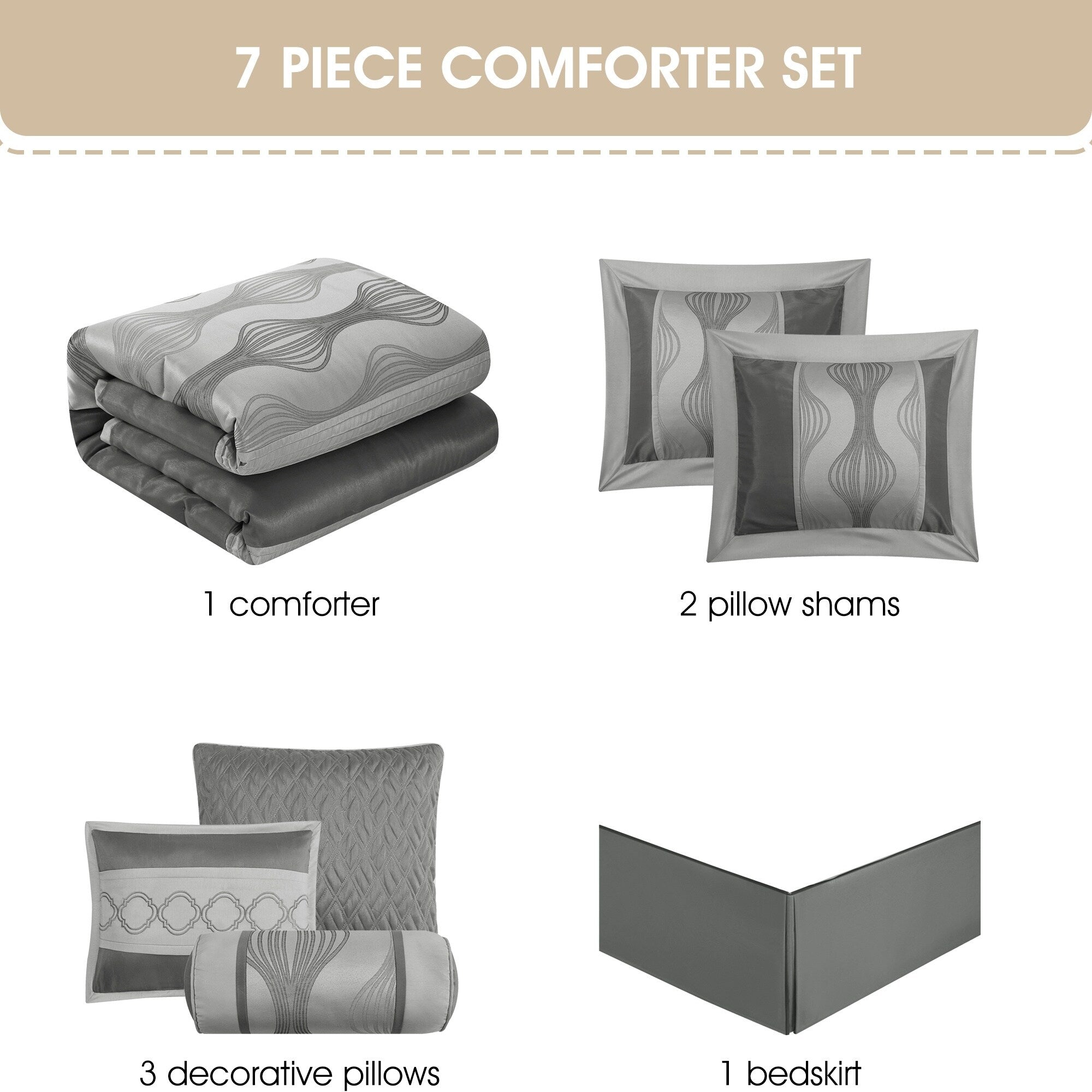 Ensemble de couette géométrique moderne Nanshing Daniella 7 pièces