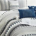 Ensemble de couette moderne à rayures Nanshing Jessy, 7 pièces