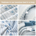 Ensemble de couette moderne à rayures Nanshing Jessy, 7 pièces