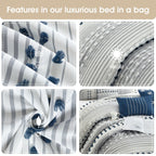 Ensemble de couette moderne à rayures Nanshing Jessy, 7 pièces