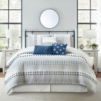 Ensemble de couette moderne à rayures Nanshing Jessy, 7 pièces