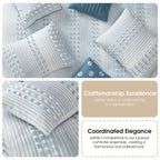 Ensemble de couette moderne à rayures Nanshing Jessy, 7 pièces