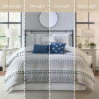 Ensemble de couette moderne à rayures Nanshing Jessy, 7 pièces