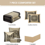 Ensemble de couette élégant médaillon Nanshing Prince 7 pièces