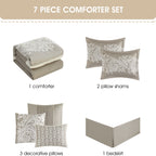 Ensemble de couette 7 pièces en jacquard damassé Nanshing Salem