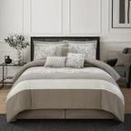 Ensemble de couette 7 pièces en jacquard damassé Nanshing Salem