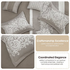 Ensemble de couette 7 pièces en jacquard damassé Nanshing Salem