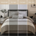 Ensemble de couette 7 pièces en jacquard damassé Nanshing Salem