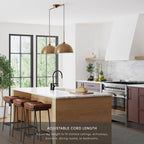 Luminaire suspendu moderne à 2 lumières pour îlot Nathan James Percy, avec abat-jour en métal et cordon réglable