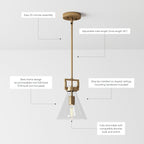 Suspension en verre Nathan James Vincent, luminaire suspendu avec tige réglable et abat-jour transparent
