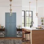 Suspension en verre Nathan James Vincent, luminaire suspendu avec tige réglable et abat-jour transparent