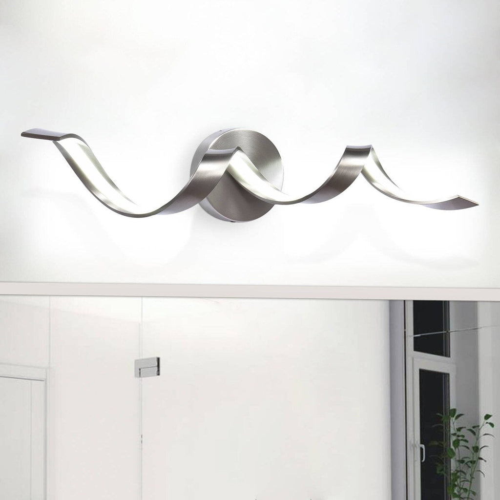 Applique murale à LED pour salle de bain au design moderne en spirale, à intensité variable
