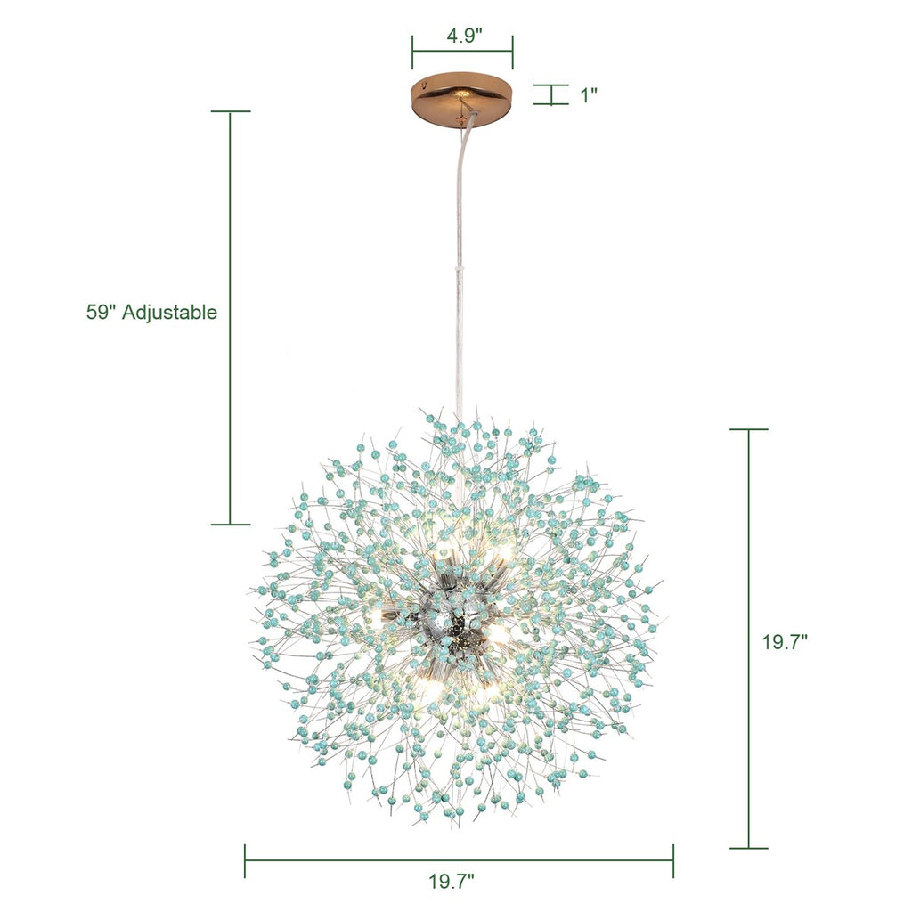 Lustre Spoutnik moderne en cristal avec feu d'artifice OYIPRO