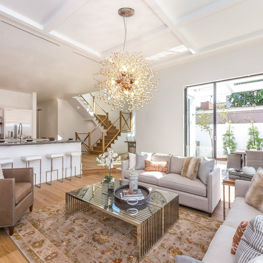 Lustre Spoutnik moderne en cristal avec feu d'artifice OYIPRO