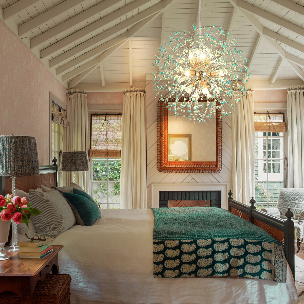 Lustre Spoutnik moderne en cristal avec feu d'artifice OYIPRO