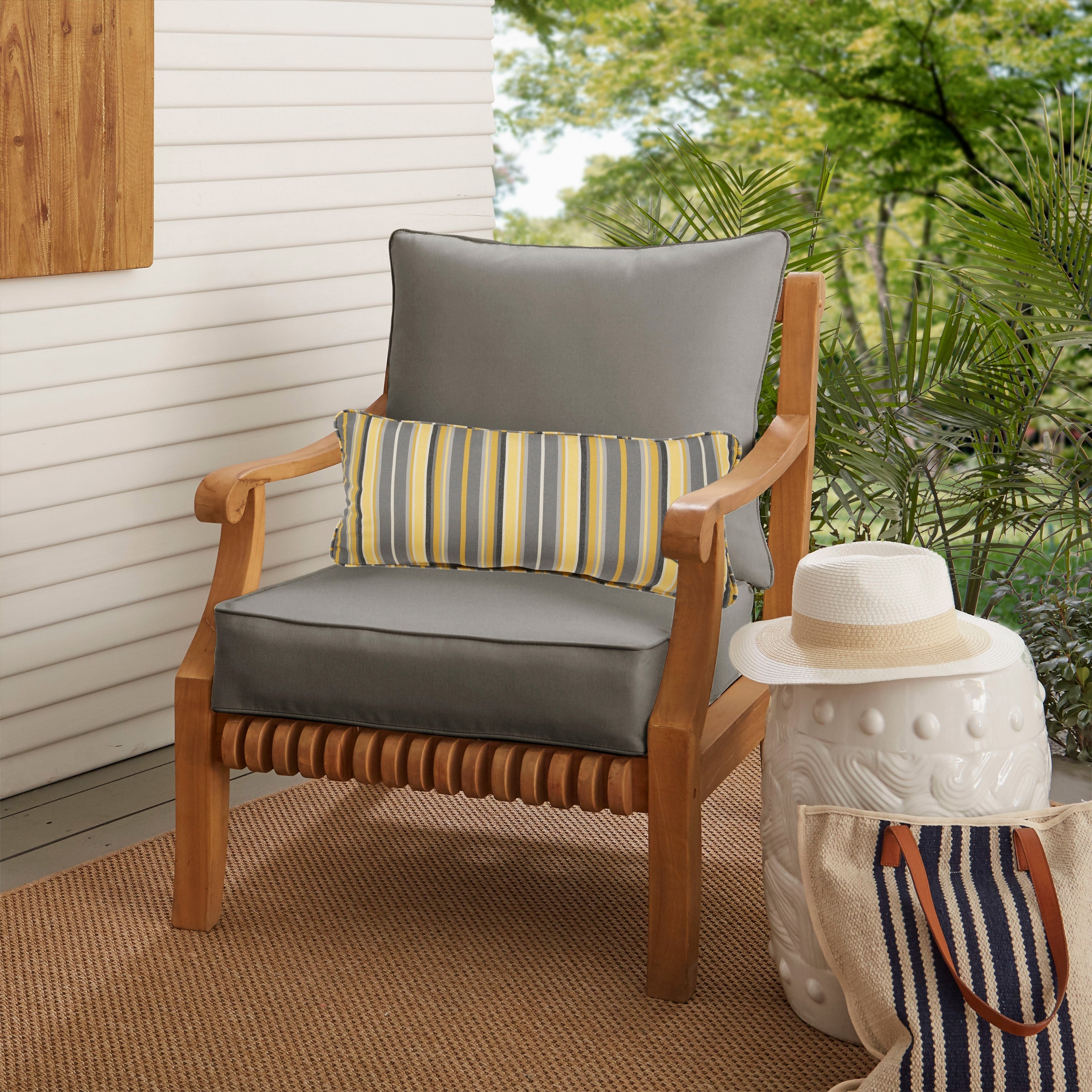 Ensemble coussin et coussin de chaise Oakley Sunbrella Solid pour intérieur/extérieur