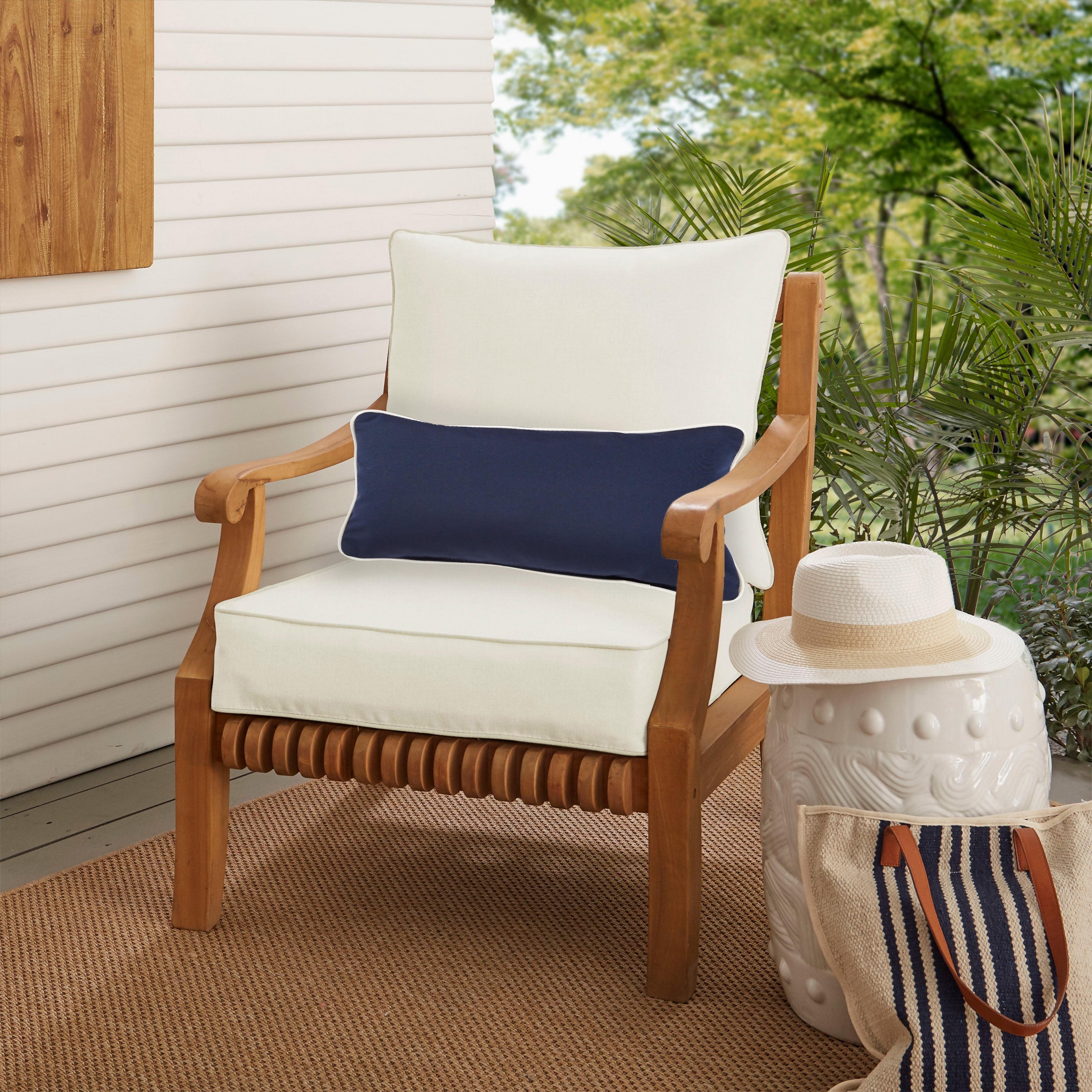 Ensemble coussin et coussin de chaise Oakley Sunbrella Solid pour intérieur/extérieur