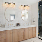 Luminaires de salle de bain modernes Ora à intensité variable, noir et or