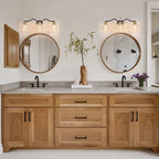 Luminaires de salle de bain modernes Ora à intensité variable, noir et or