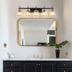 Luminaires de salle de bain modernes à 3, 4 ou 5 lumières en cristal à intensité variable, pour miroir