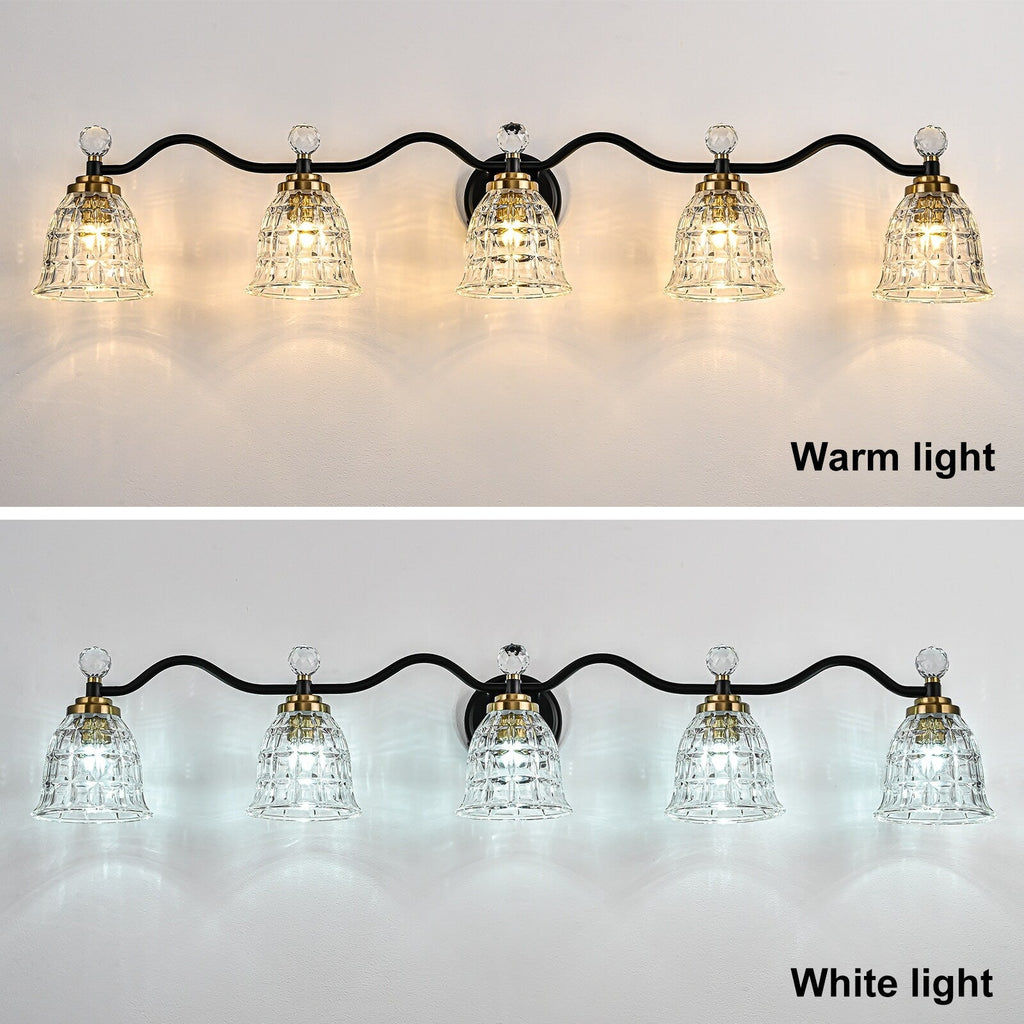 Luminaires de salle de bain modernes Ora à intensité variable, noir et or