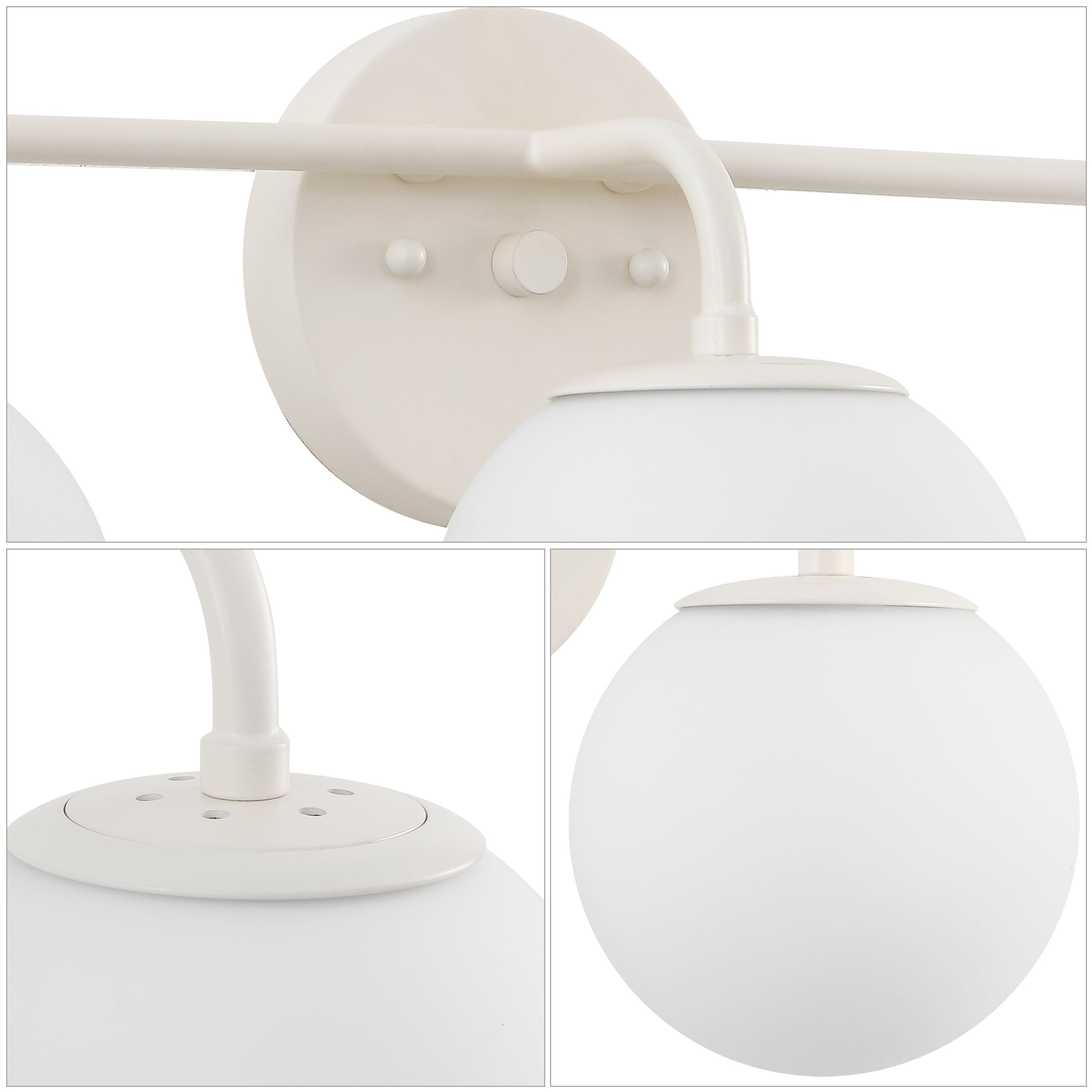 Luminaire de coiffeuse moderne à LED en métal et verre dépoli, par JONATHAN Y