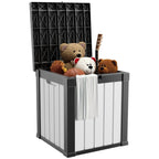 Coffre de rangement extérieur verrouillable en résine pour terrasse