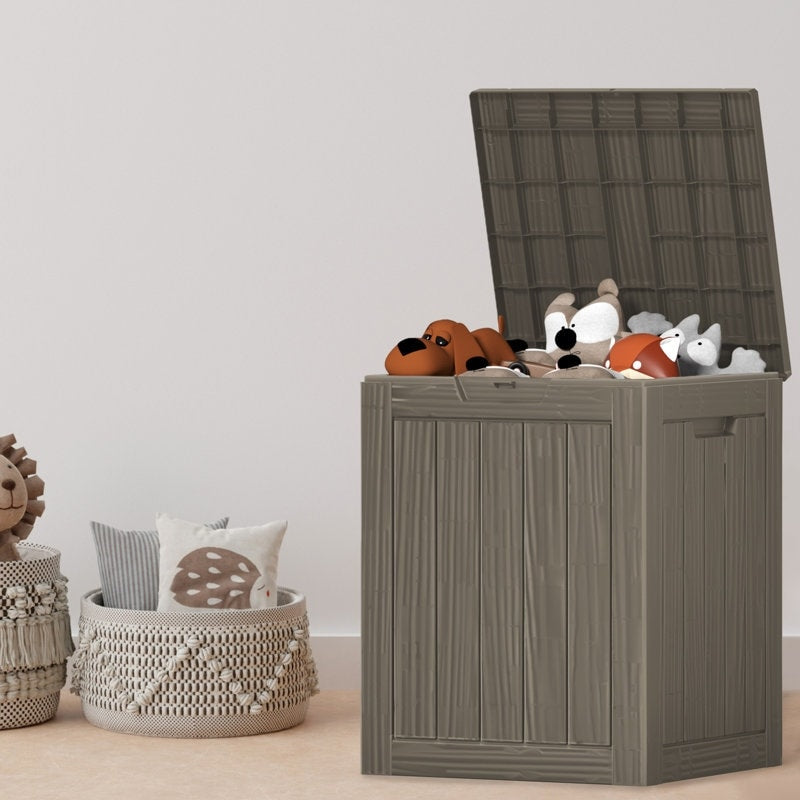 Coffre de rangement extérieur verrouillable en résine pour terrasse