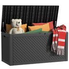 Coffre de rangement extérieur verrouillable en résine pour terrasse