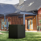 Coffre de rangement extérieur verrouillable en résine pour terrasse