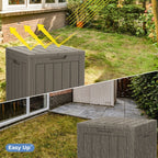 Coffre de rangement extérieur verrouillable en résine pour terrasse