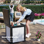 Coffre de rangement extérieur verrouillable en résine pour terrasse